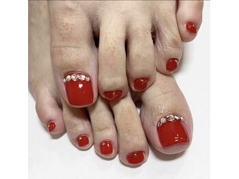 アイリッシュネイル 久屋大通店(Irish Nail)/赤フットネイル