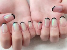 ネイルサロン ドゥ(Nail Salon Doux)/(中原)うるうるミラー×フレンチ