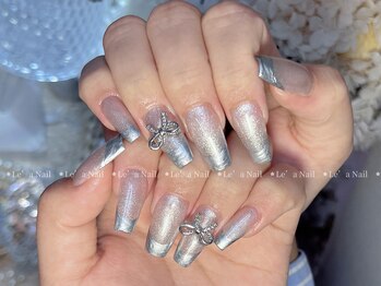 レアネイル 渋谷店(Le’a nail)/フレンチ☆マグネット追加2000