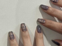 アイネイルズ 梅田店(I nails)/シンプルチェックネイルグレー