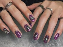 オムネイル 渋谷(HOMME NAIL)/マグネットネイル＋パーツ追加