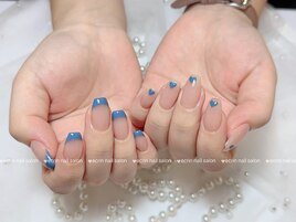 #ワンホンネイル#フレンチハート