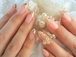 ガラスフレンチネイル