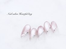 ネイルサロン ハートフルキー(Heartful key)/艶マグ斜め斜めフレンチ¥9000
