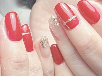 さあちゃん式フットケア アンド 巻き爪 ハンドケア アンド 深爪専門店/さりげなくクリスマスネイル