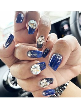 ウェリネイルサロン(WelinailSalon)/シンプル＋ラメ　4380円パーツ別