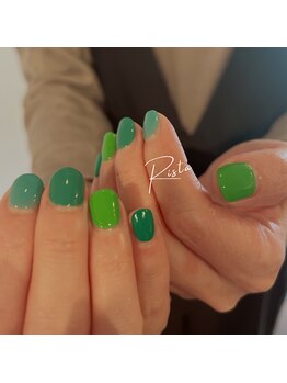 ネイルサロン リスタ(Rista)/ワンカラー　グリーン　シンプル