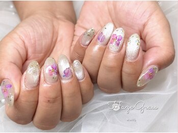 ハズグラスネイル(Haze Grass nail)/紫陽花ネイル