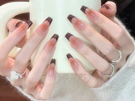 チークxフレンチネイル