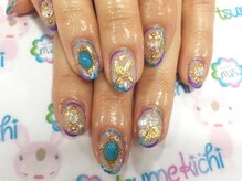 ネイルサロン 爪吉/豪華パーツのエスニック！