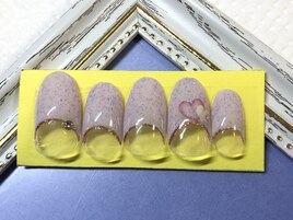 ハート柄逆フレンチ☆￥6,800