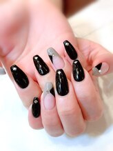 ハーティーネイル hearty nail 溝の口店/ブラックネイル