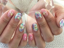 ぼかしフラワーネイル￥8200