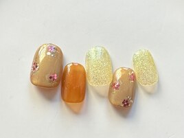 キラキラお花ホロネイル