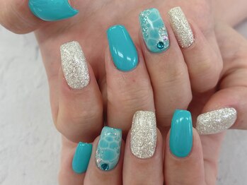 ディーネイル 池袋(D-nail)/【森】水面ネイル