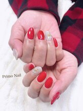 プリモネイル(PrimoNail)/大人の赤ワンカラー