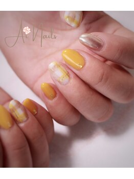 アイネイルズ(Ai nails)/チェックとミラー♪