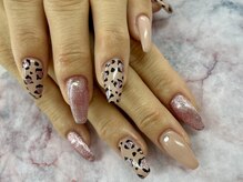 ディーネイル 四条烏丸(D-nail)/【春井】レオパード×キラキラ