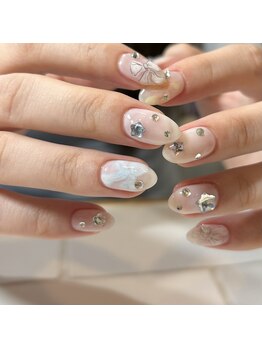 カミナネイル(KAMINA.nail)/落描きリボンデザイン