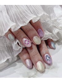 人気デザイン☆押し花ネイル