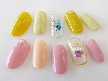 ネイルサロンクイール 宇都宮店(NAIL SALON QUILL)/カラーコート＋クラッシュシェル