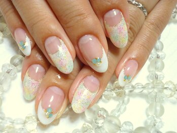 ふんわり♪３色ラメのフレンチ