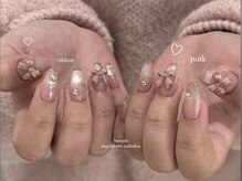 アンジュブラウン(angebrown)/持ち込みリボンネイル【021】