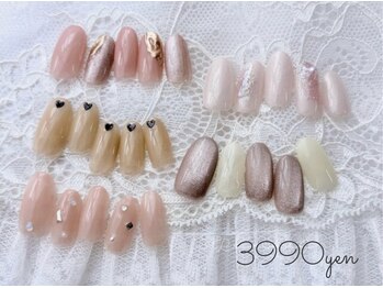 リーネイル 博多店(Re.nail)の写真/【12種類から選べる★定額デザイン3990円】リーズナブル＆ハイクオリティで毎月トレンドネイルが楽しめる♪
