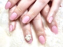 ケーズネイル製作所/ピンクパールビジューネイル