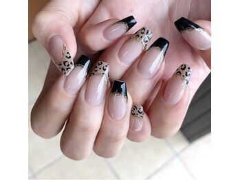ミューズネイル(muse nail)/豹柄フレンチネイル