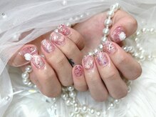 アンジュ(Ange)/【Rika】キラキラ薔薇ネイル