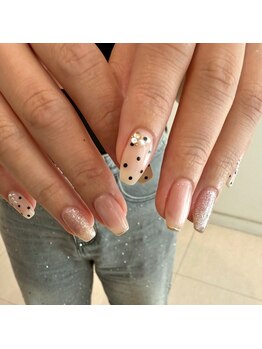 オーシャンネイル 栄店(OCEAN NAIL)/dot×mirror×glitter