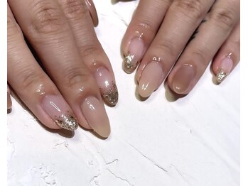 ブラウン×ラメ