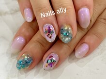 ネイルズアリー 立川店(Nails ally)/オーロラカラー×ニュアンス