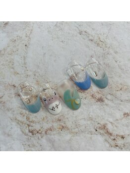 アトリエ ツメ(atelier TsuMe)/カエル　梅雨　雨　手書きアート