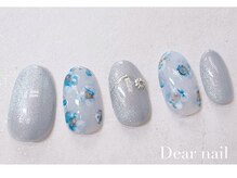 ディア ネイル(Dear nail)/水色インクフラワー