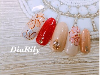 ディアリリー(Dia Rily)/手書きお花ネイル♪