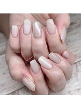 ネイルコーボー ムー(nail×covo=Mu.)/one color＋art＋mirror☆