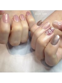 春のオーロラネイル