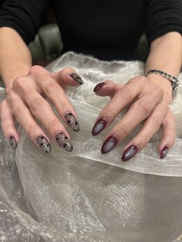 バレンタインネイル