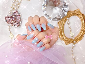 ワンホンネイル 新宿(Rumi Nail)/ワンカラー/サファイアブルー/海