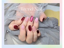ワインレッド+バカラ風アート！