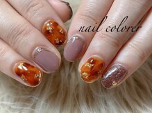 ベッコウネイル/秋ネイル/マグネットネイル