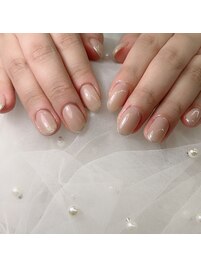 上品な艶感♪極細ラメフレンチ