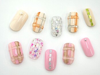ネイルサロン クイール 小山店(NAIL SALON QUILL)/ワンカラー×インクアート
