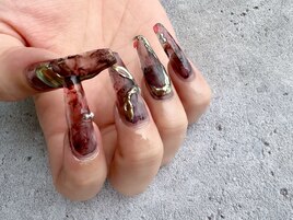 秋ネイル　ニュアンス