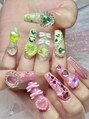 ネイルマフィア 原宿(NAIL MAFIA)&nbsp;バイカラーのキラキラゴテゴテネイル☆