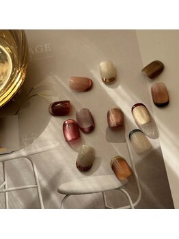 シアン(cyaan)/冬色フレンチネイル