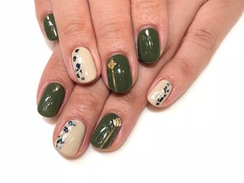 ジー フィンガー 千葉店(G)/シックなカーキネイル