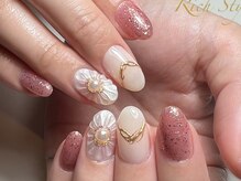 ネイル アンド ボディジュエリー リッチスタイル(Nail&Body Jewely Rich style)/ぷっくりフラワー